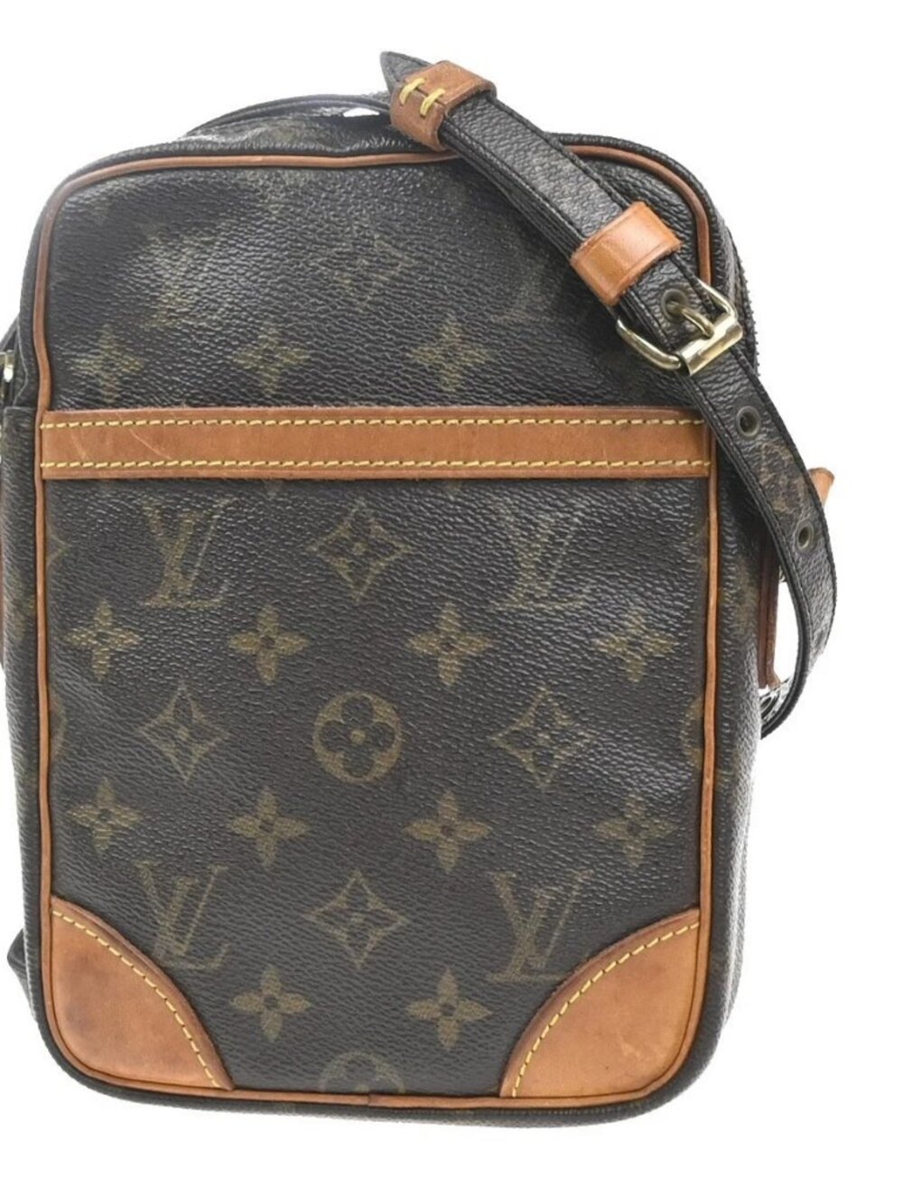 LOUIS VUITTON Danube Shoulder Bag Monogram Leather Brown France M45266 65KC819